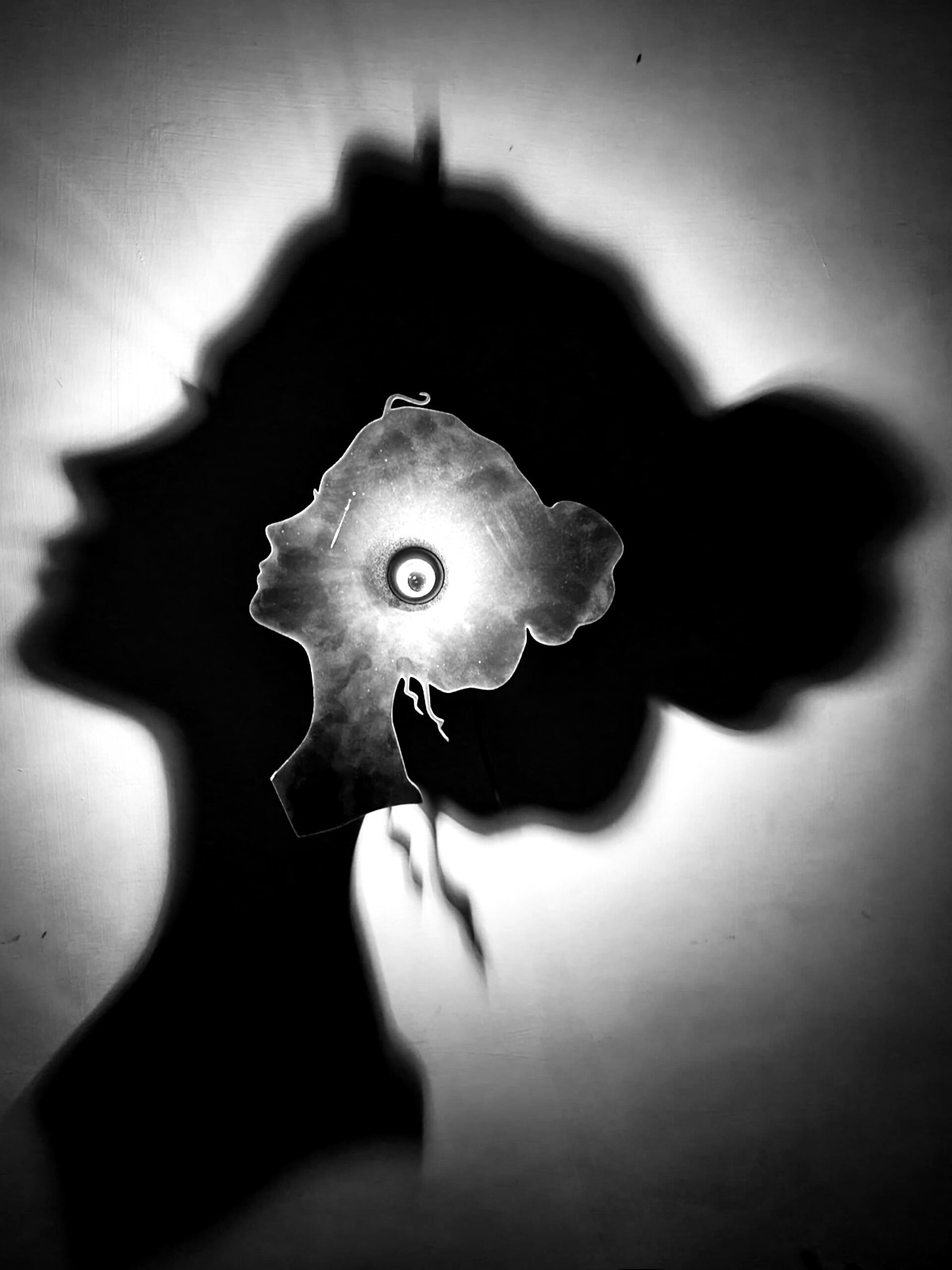 Girl shadow lamp sketch panel - replacement shadow plate